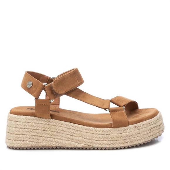 NEW XTI women\'s suede strappy sandals in medium brown